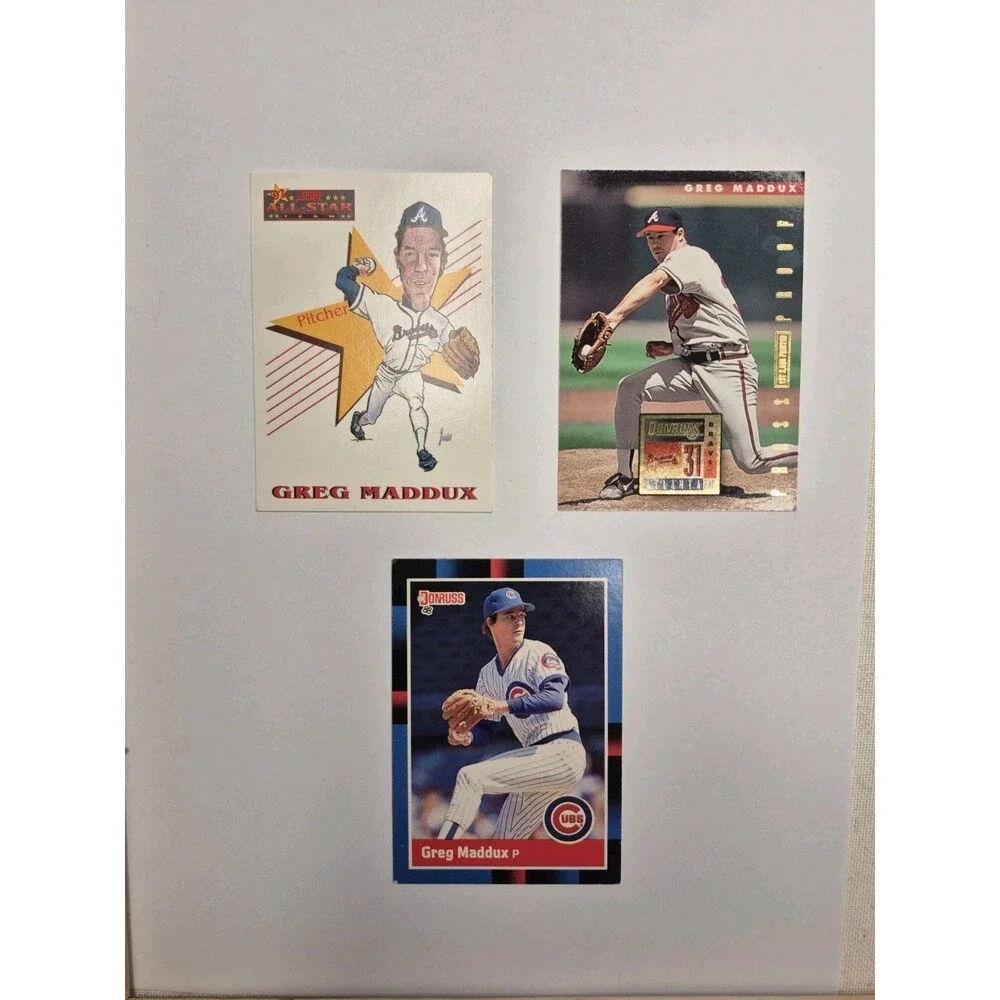 Greg Maddux Card Lot of 3 Donruss Studio All-Star Cubs Braves HOF Baseball
